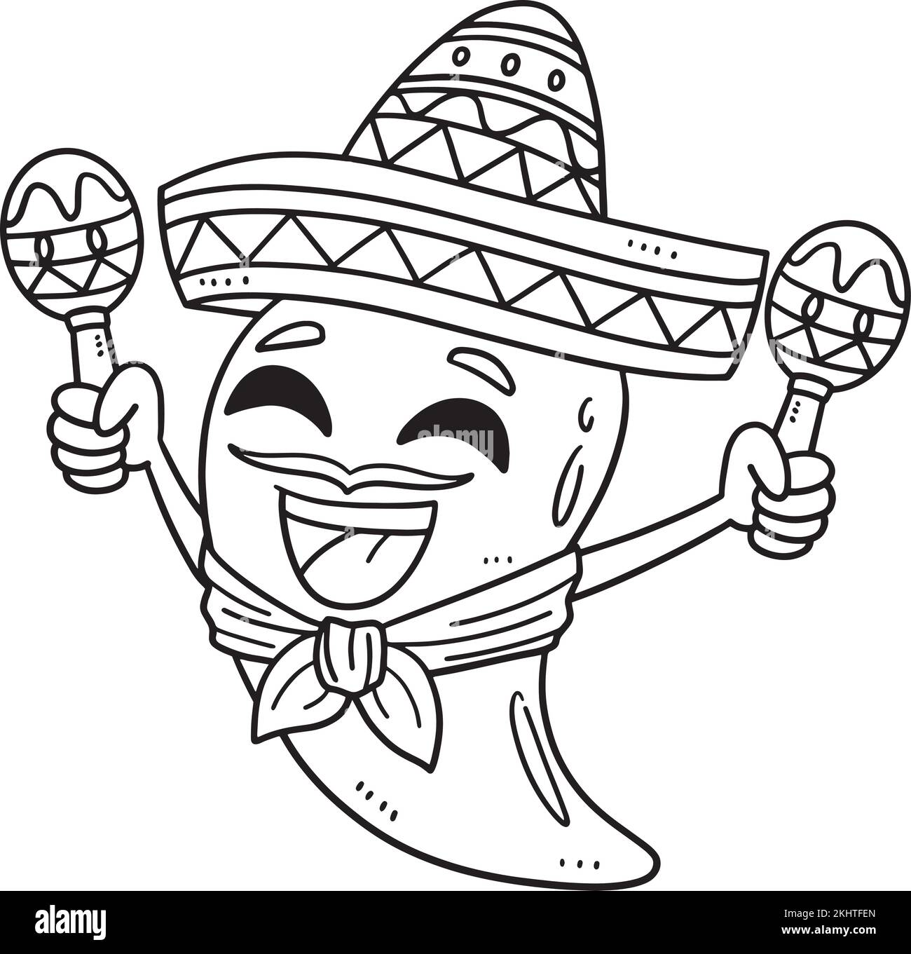 Cinco de Mayo Jalapeno with Sombrero Isolated Stock Vector Image & Art