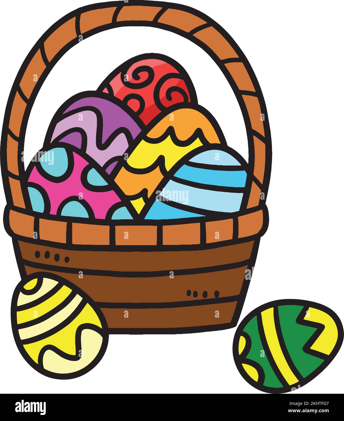 Easter Egg Basket Cartoon Colored Clipart Stock Vector Image & Art Alamy
