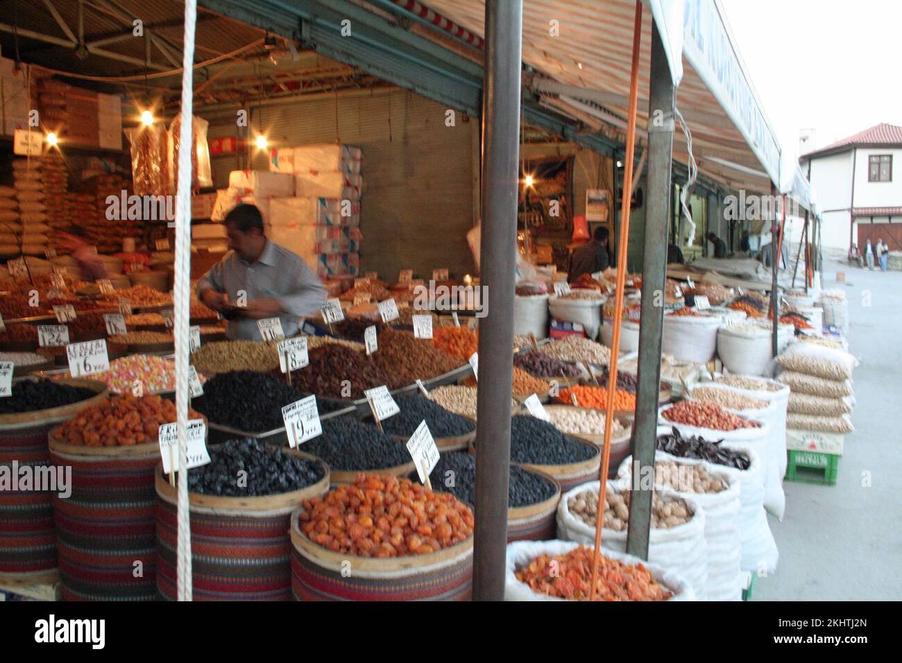 Dried fruit, nuts, raisins, market stalls, Turkish food, Turkish