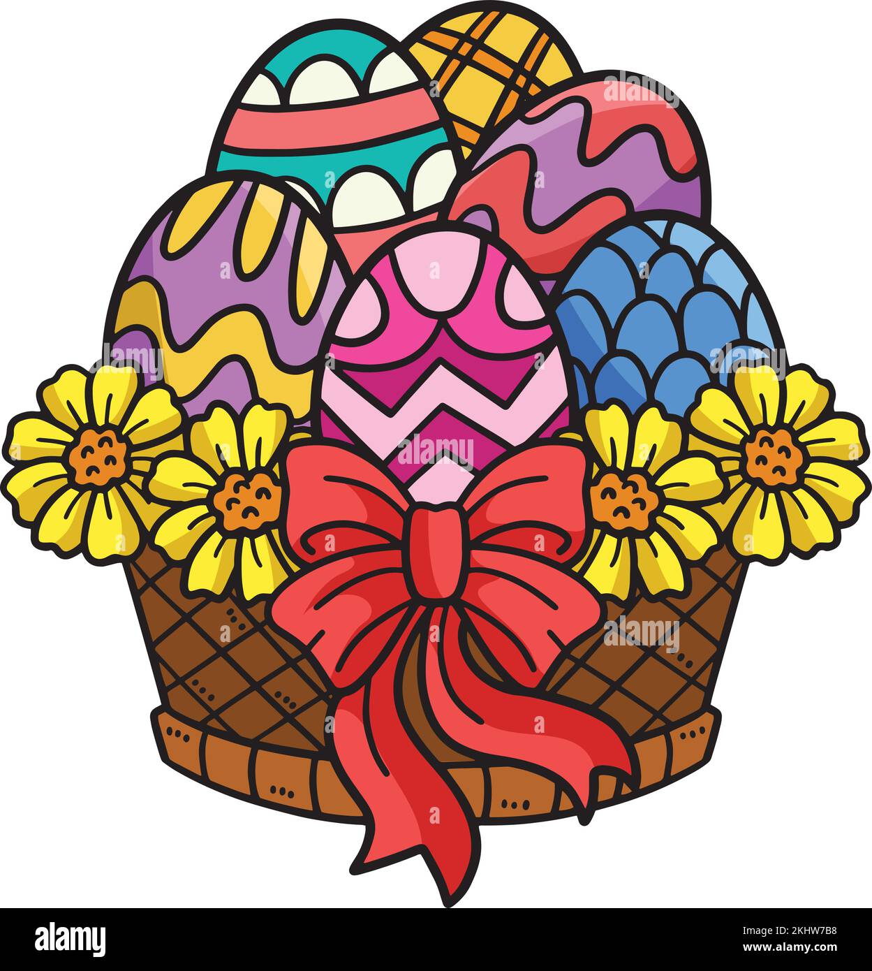 Easter Egg Basket Cartoon Colored Clipart Stock Vector Image & Art Alamy