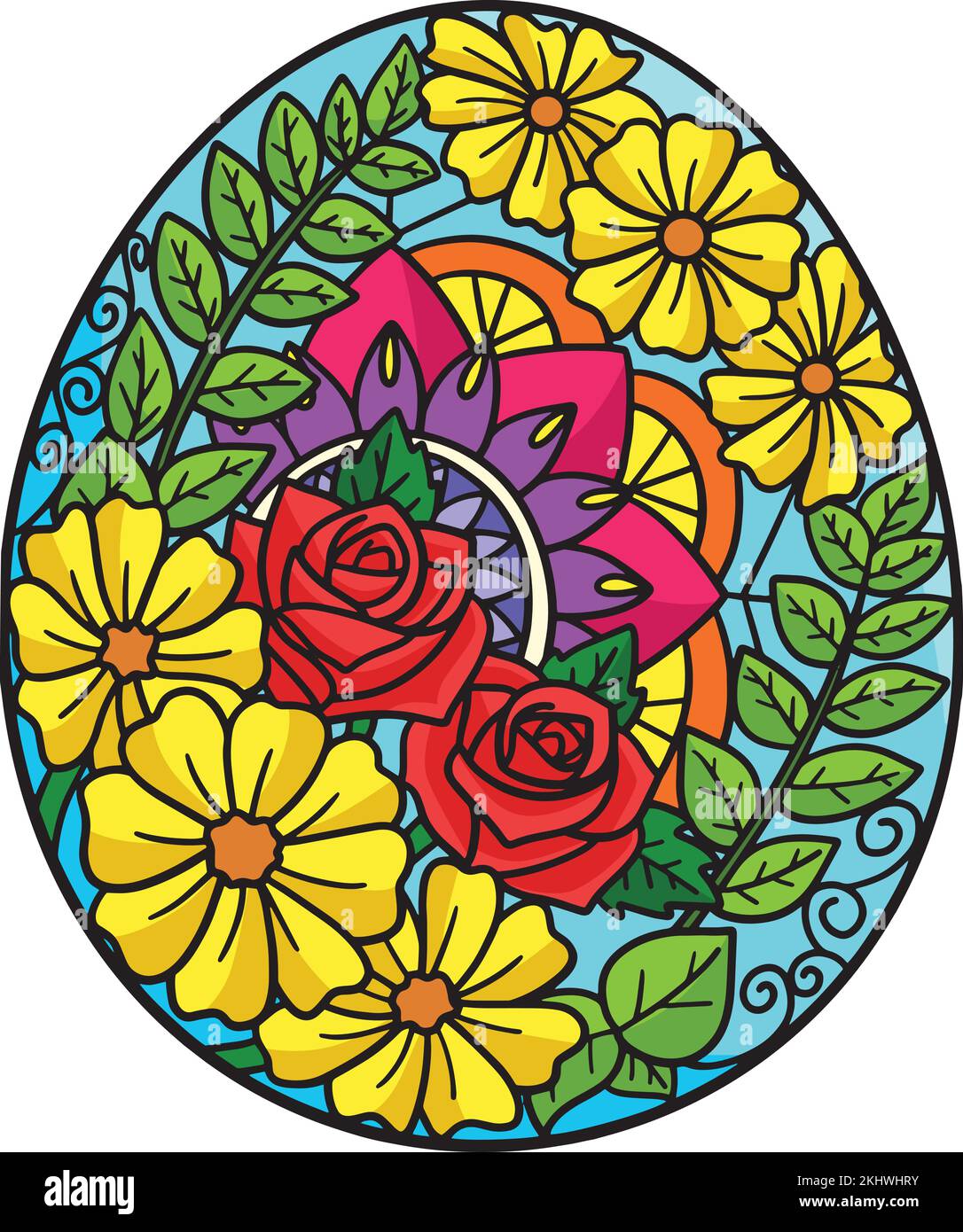 Easter egg mandala cartoon colored clipart stock vector image art alamy