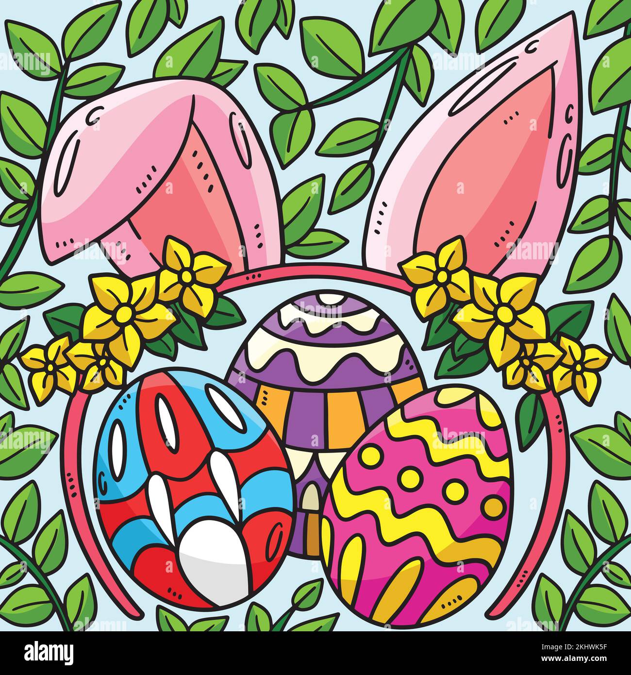 Easter Eggs Bunny Headband Colored Cartoon Stock Vector Image & Art - Alamy