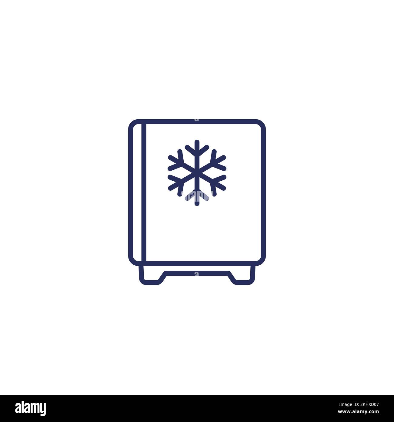 mini fridge icon, small freezer line vector Stock Vector