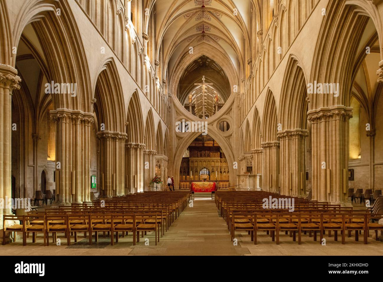 Interior view of wells cathedral. Stock Photo