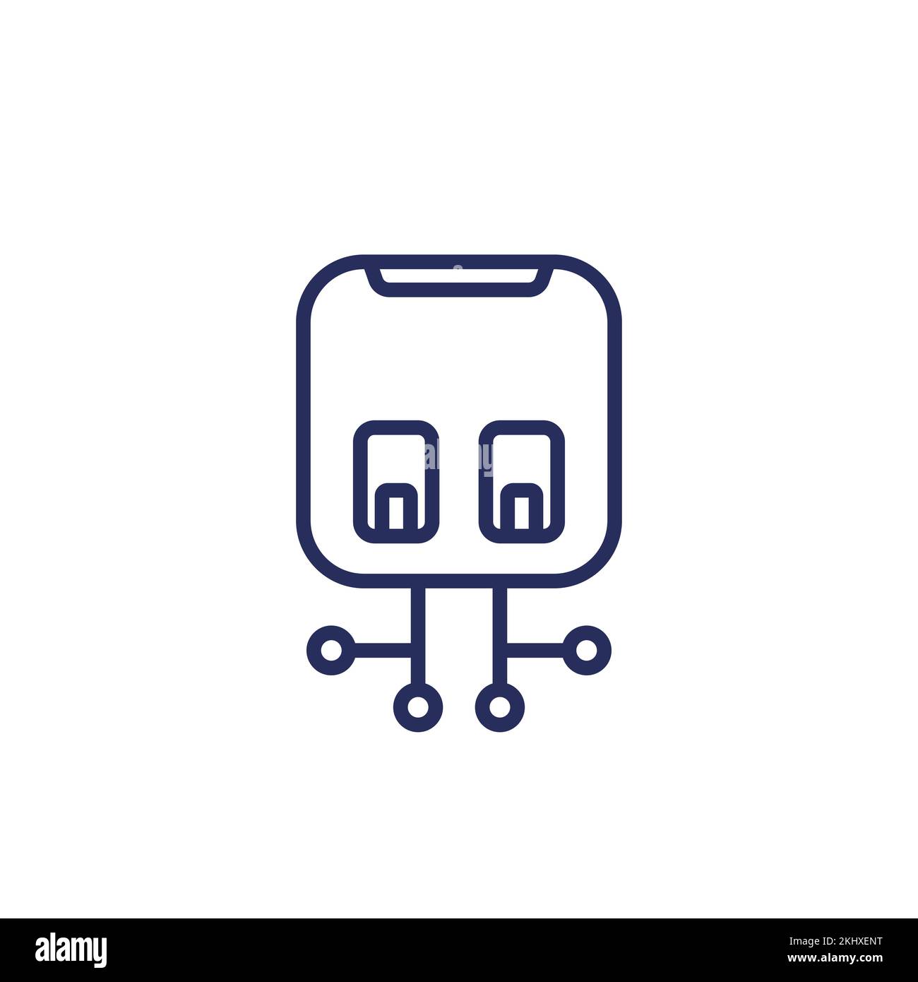 electric power box line icon, vector Stock Vector