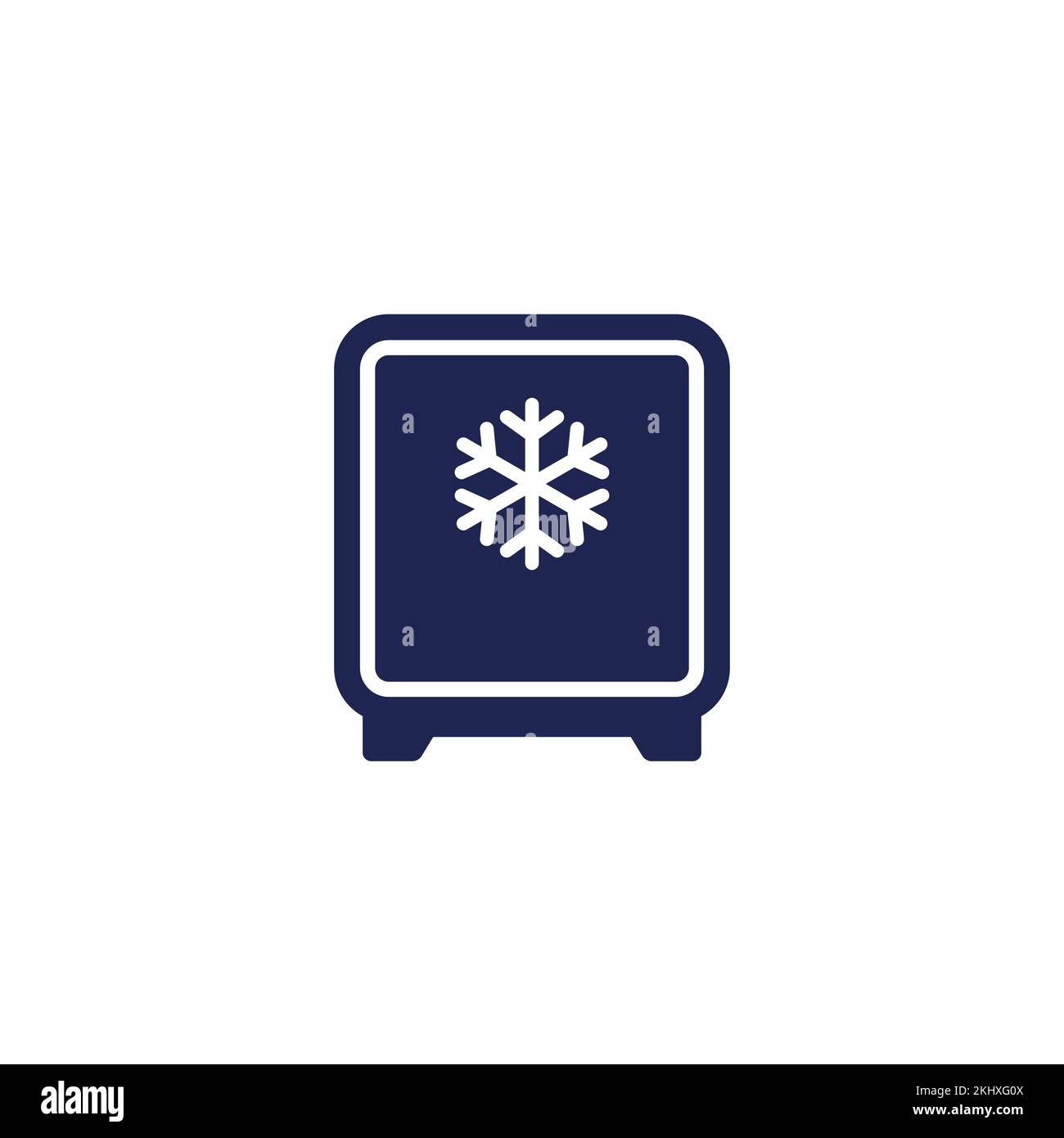 mini fridge icon, small freezer Stock Vector