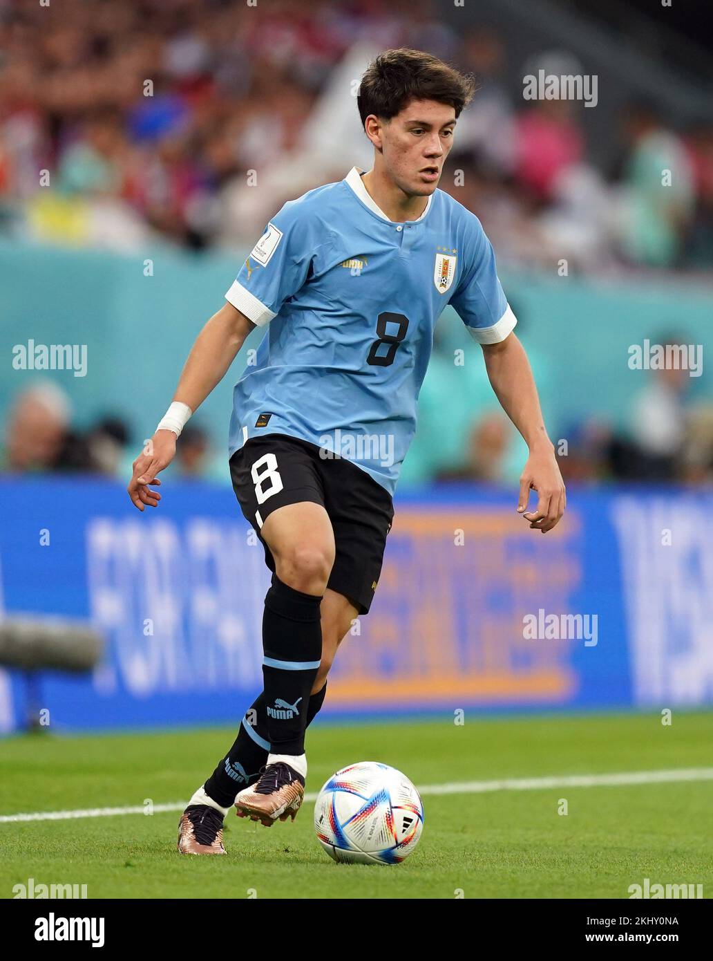 Uruguay's Facundo Pellistri during the FIFA World Cup Group H match at the Education City Stadium, Doha, Qatar. Picture date: Thursday November 24, 2022. Stock Photo