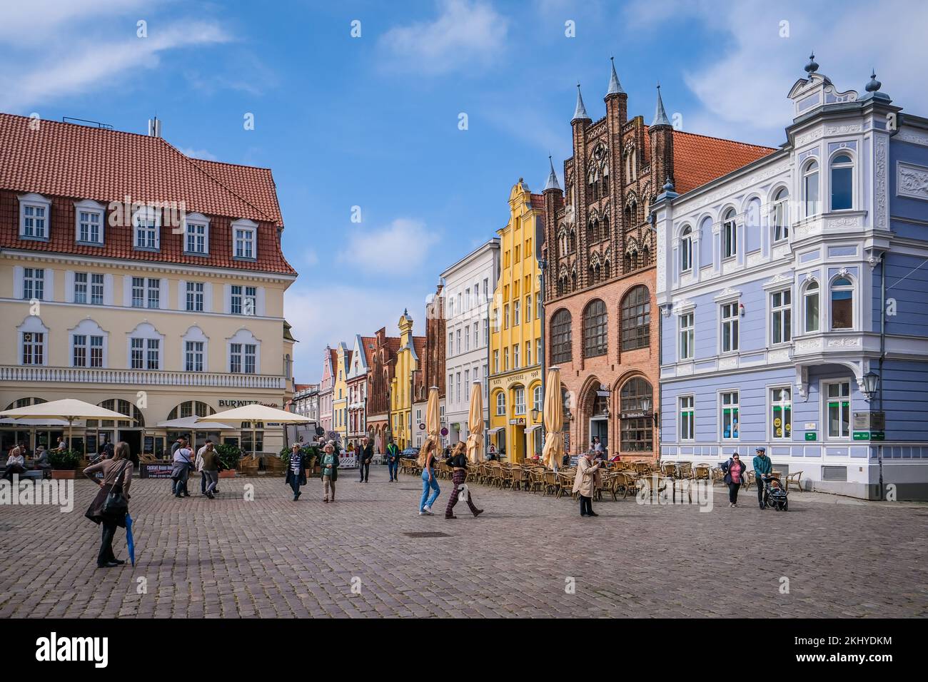 Stralsund, Mecklenburg-Vorpommern, Germany - Alter Markt Stralsund, centre of the historic old town of Stralsund. Stock Photo