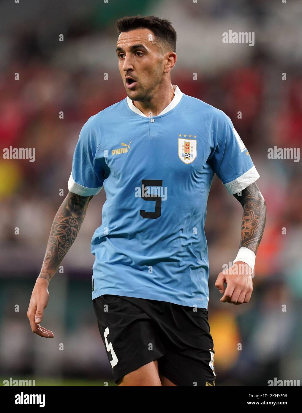 Uruguay's Matias Vecino during the FIFA World Cup Group H match at the Education City Stadium, Doha, Qatar. Picture date: Thursday November 24, 2022. Stock Photo