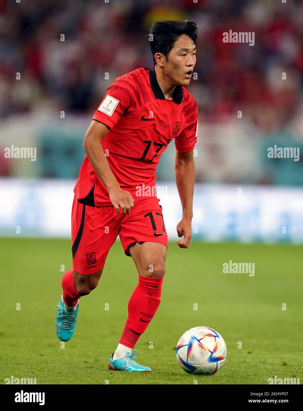 South Korea's Na Sang-ho during the FIFA World Cup Group H match at the Education City Stadium, Doha, Qatar. Picture date: Thursday November 24, 2022. Stock Photo