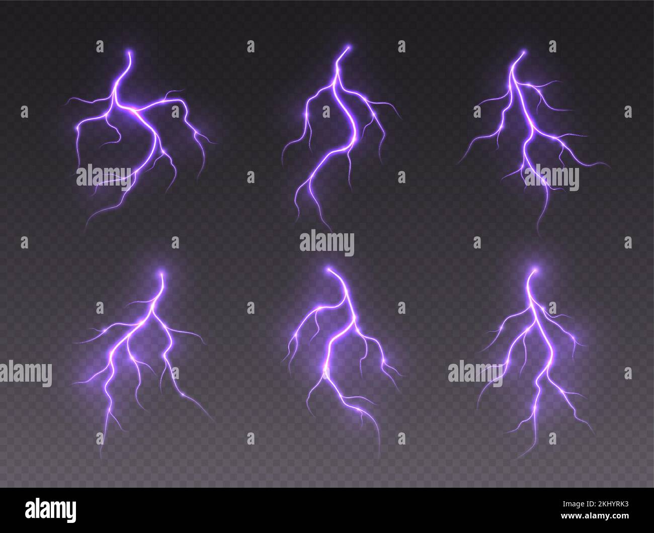Thunderstorm lightning, thunderbolt strike, realistic electric zipper