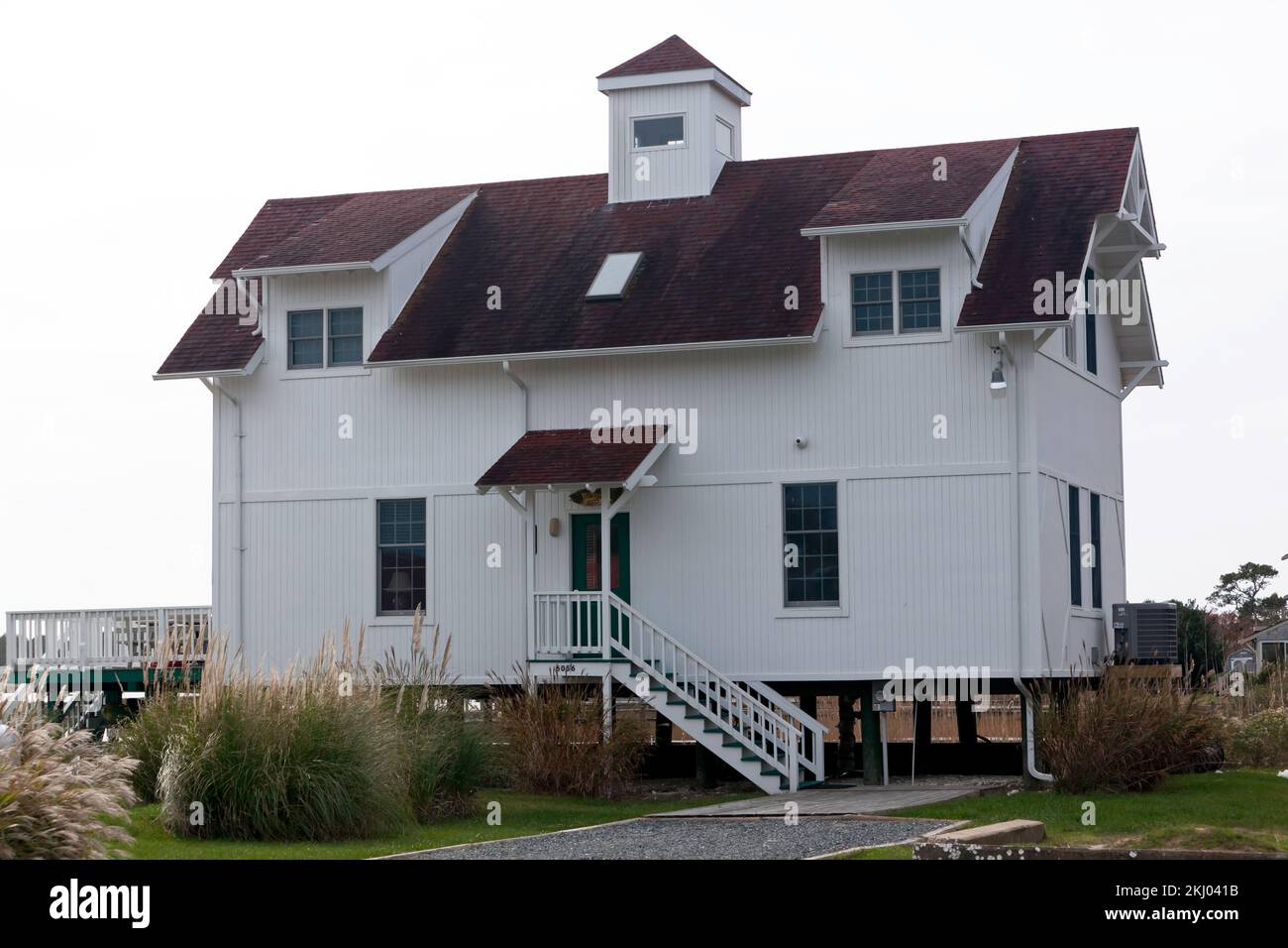 Traditional Houses built on wooden stilts, on the edge of the water, on