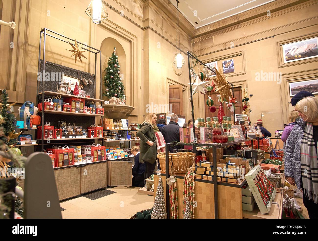 Christmas gift shop interior scene Stock Photo Alamy