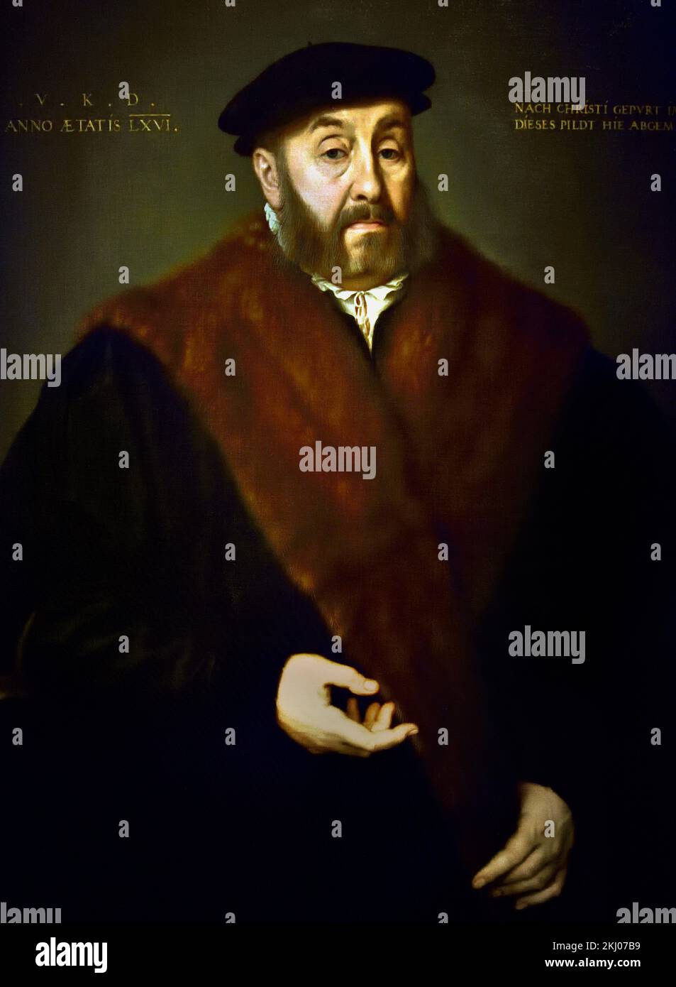 Valentin Kötzler, 1499 -1564, Nürnberg, Jurist und Rat der Stadt Nürnberg, 16th century, by  Nicolas Neufchatel or Neufchâtel 1527 –  1590, known as Lucidel, was a Flemish painter and draughtsman. He worked in Germany and was noted as one of the leading portrait painters of the 1560s.  Museum, Luxembourg, Stock Photo