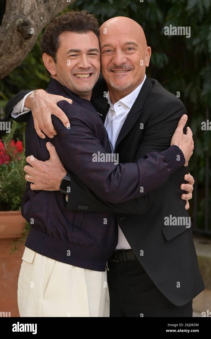 Rome, Italy. 24th Nov, 2022. Vinicio Marchioni (L) and Claudio Bisio (R ...