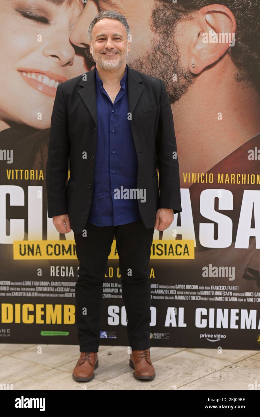 Rome, Italy. 24th Nov, 2022. Paolo Costella attends the photocall of the movie 'Vicini di casa' at the Cinema Barberini Terrace. Credit: SOPA Images Limited/Alamy Live News Stock Photo