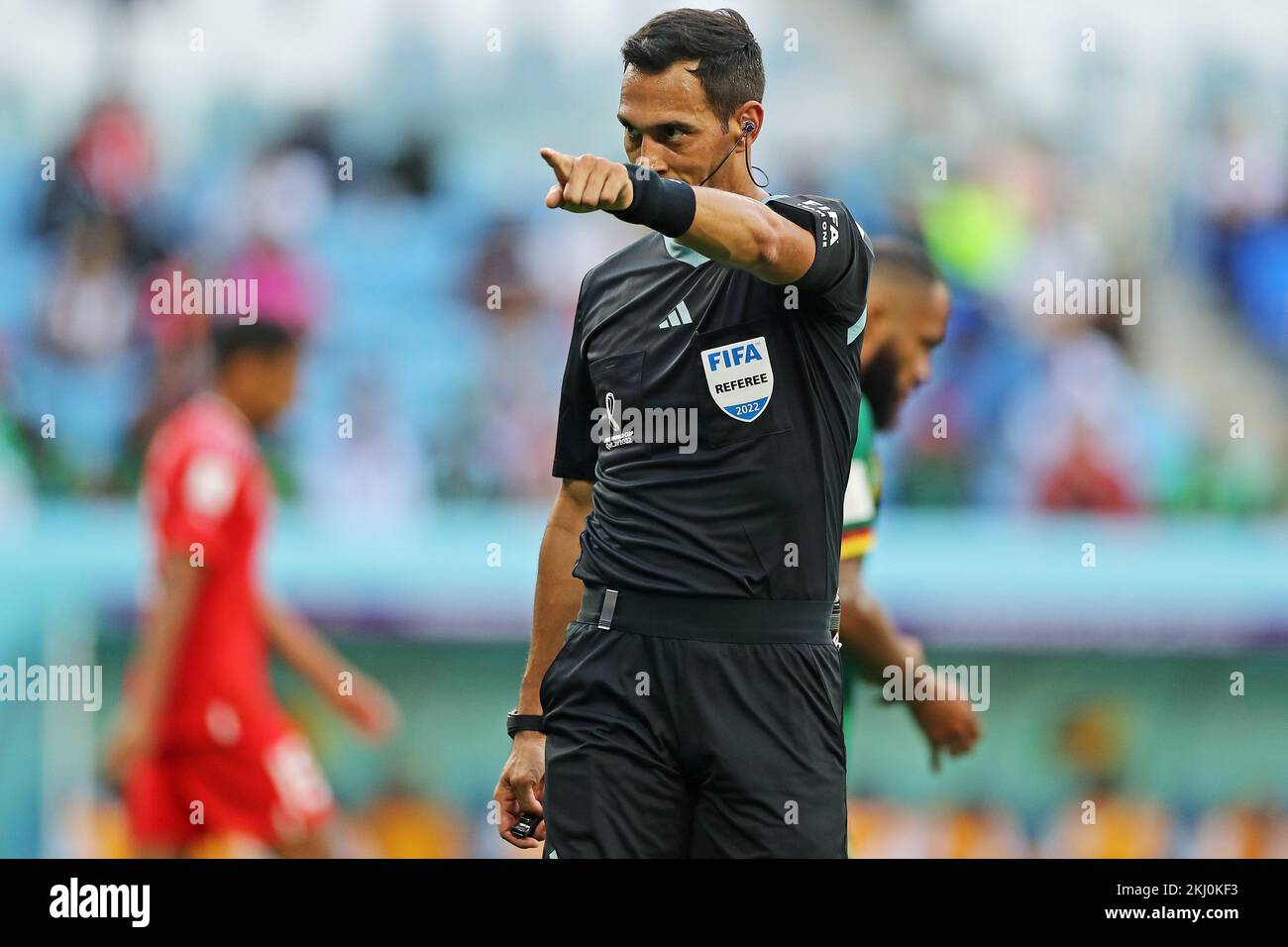 November 24, 2022, doha, qatar Referee Facundo Tello (ARG), during the match between Switzerland and Cameroon, for the 1st round of Group G of the FIFA World Cup Qatar 2022, Al Janoub