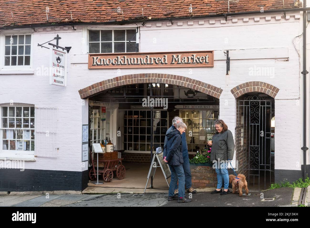 The Midhurst Museum and Tea Rooms in the former Knockhundred Market, a visitor attraction in Midhurst town centre, West Sussex, England, UK Stock Photo