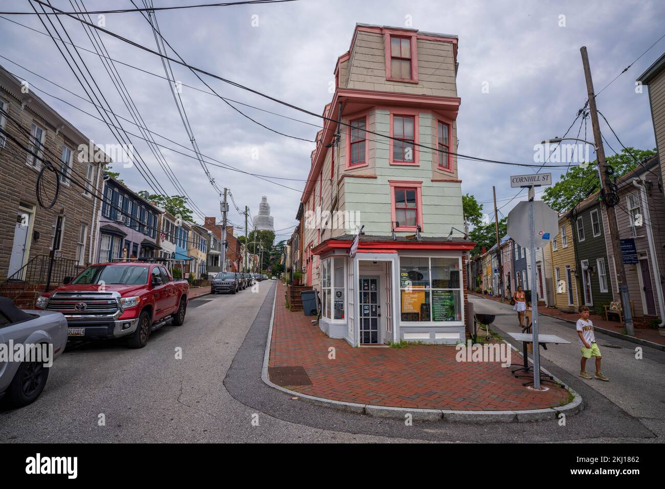 Cornhill Street and Fleet Street in Annapolis, Maryland VA Stock Photo