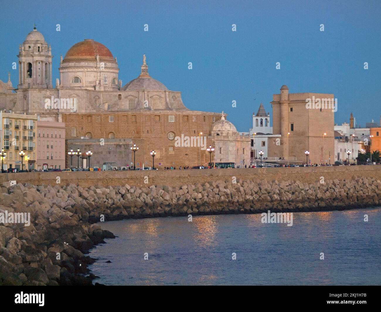 The seafront at Cadiz Old Town Stock Photo