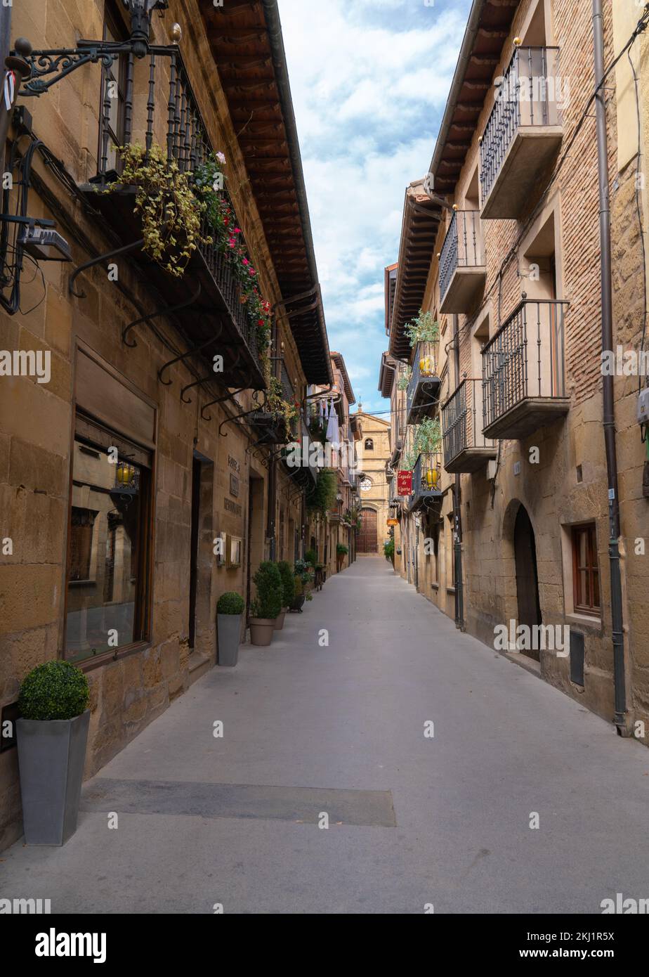 Laguardia Rioja region Spain narrow streets in historic hilltop town Stock Photo