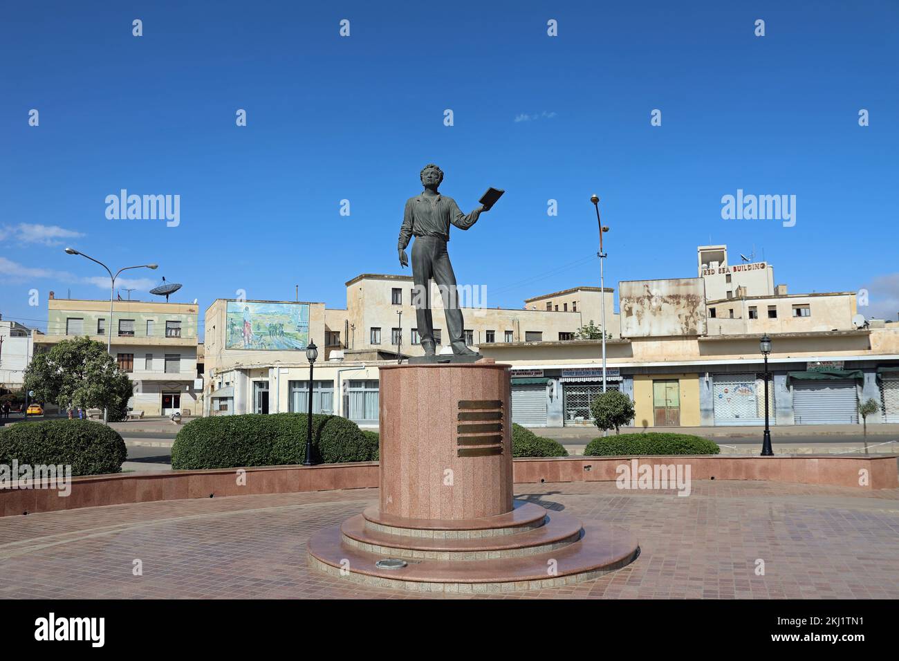 Pushkin Monument in Asmara erected in 2009 Stock Photo