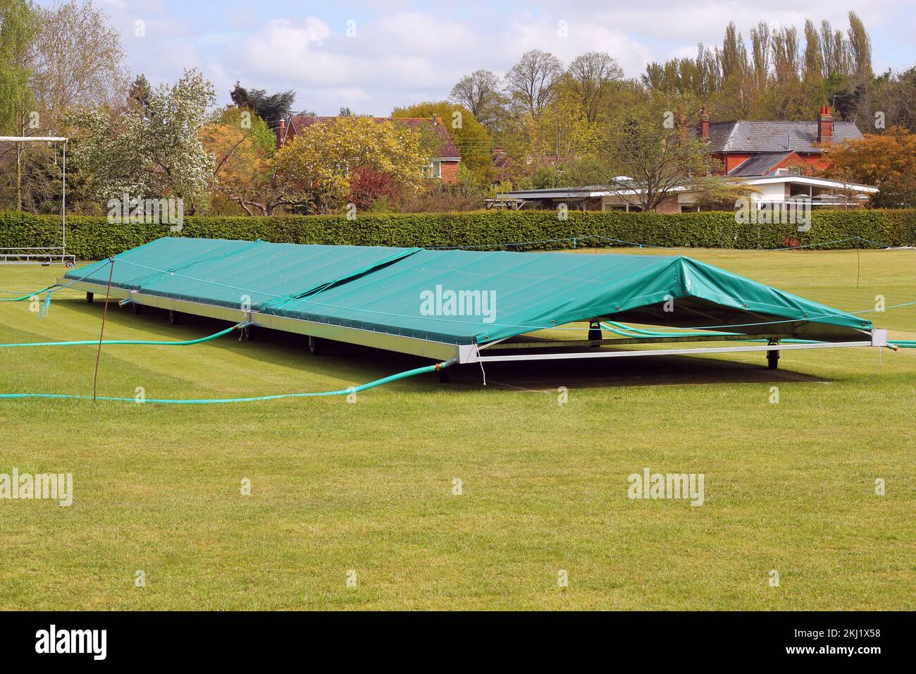 Cricket pitch covers to protect against the elements Stock Photo Alamy