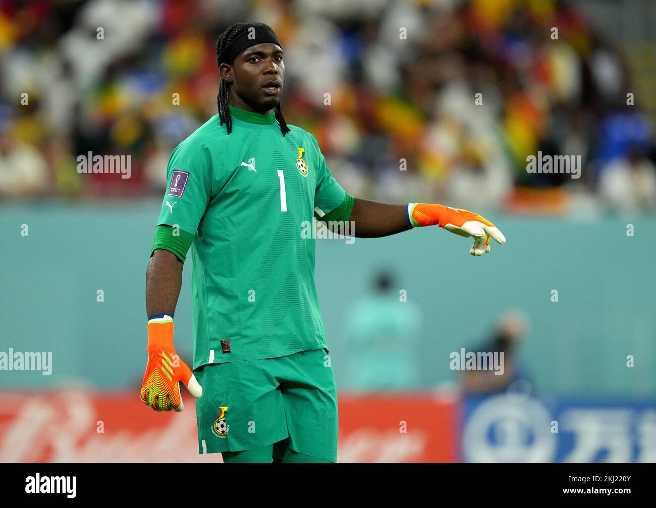 Ghana goalkeeper Lawrence Ati-Zigi during the FIFA World Cup Group H match at Stadium 974 in Doha, Qatar. Picture date: Thursday November 24, 2022. Stock Photo