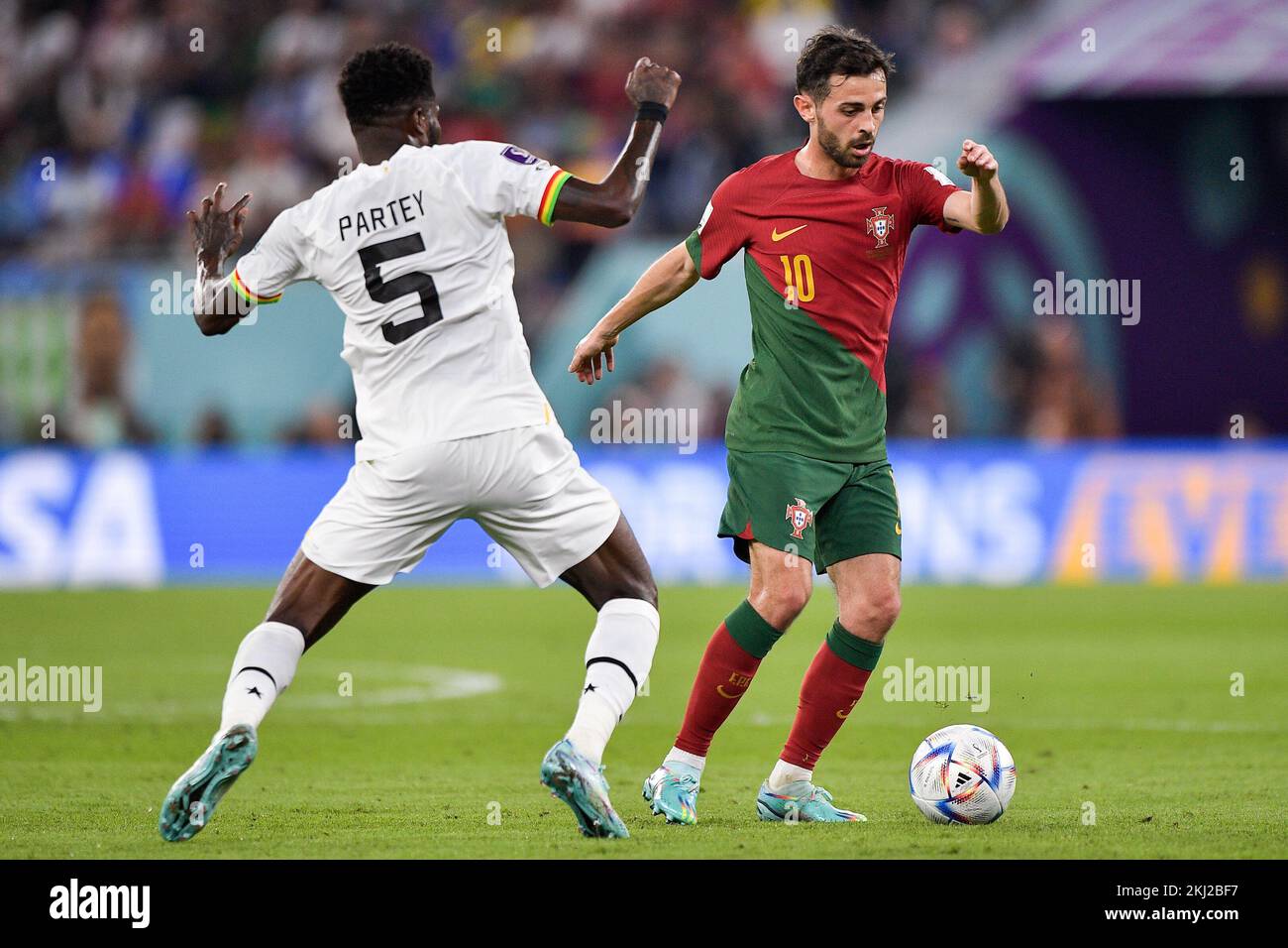 DOHA, QATAR - NOVEMBER 24: Bernardo Silva Of Portugal Battles For The ...