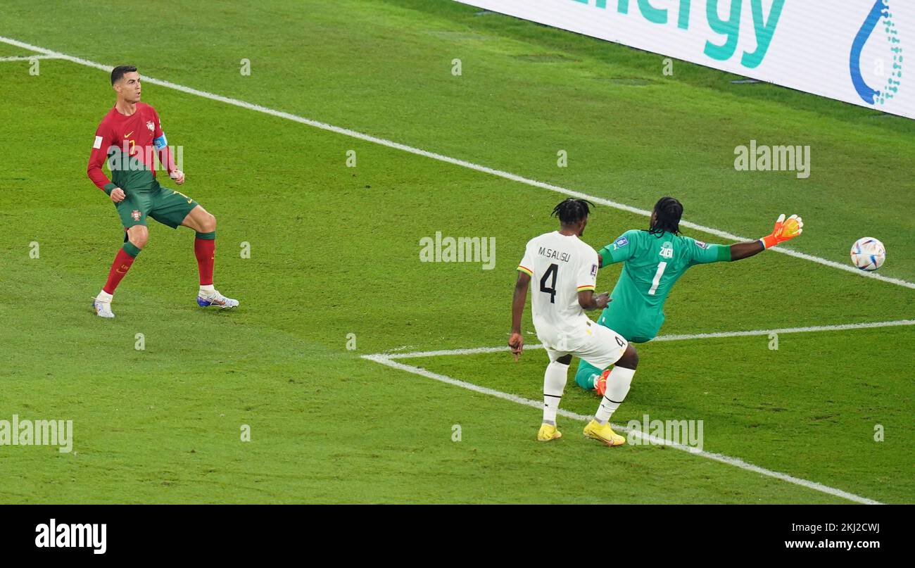 Portugals Cristiano Ronaldo Scores But The Goal Is Ruled Out For A Foul During The Fifa World