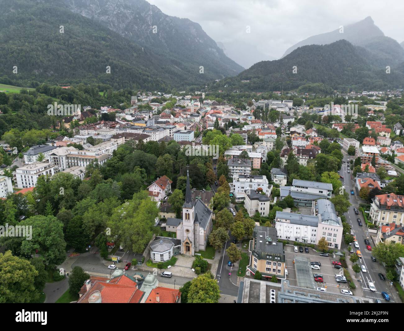 Bad Reichenhall spa town Bavaria Germany drone aerial view Stock Photo