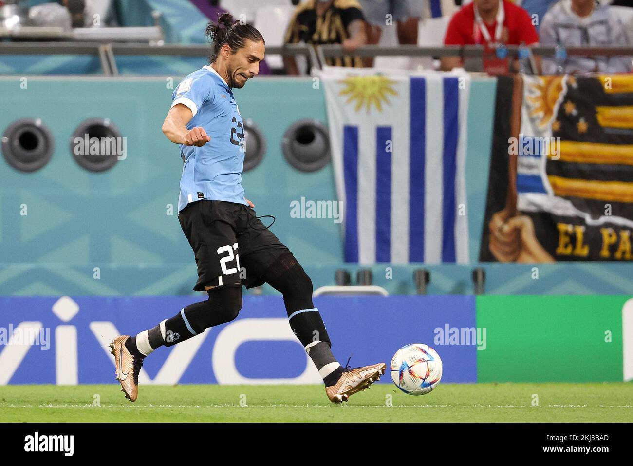 Martin Caceres of Uruguay during the FIFA World Cup 2022, Group H football match between Uruguay and Korea Republic on November 24, 2022 at Education City Stadium in Doha, Qatar - Photo Jean Catuffe / DPPI Stock Photo