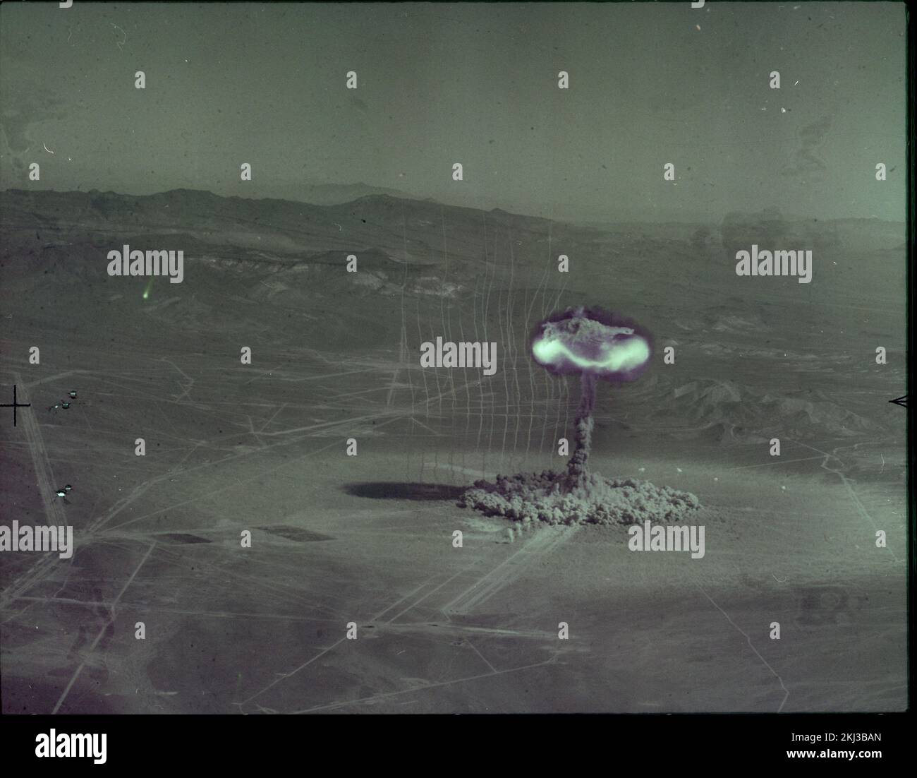 Project 30-7 - Operation Tumbler/Snapper (Nevada Test Site) Detonation. DOG  fireball/cloud aerial view (1 of 3). Photographs of Atmospheric Nuclear  Testing at Pacific Island and Nevada Test Sites Stock Photo - Alamy, image size:1300x1102