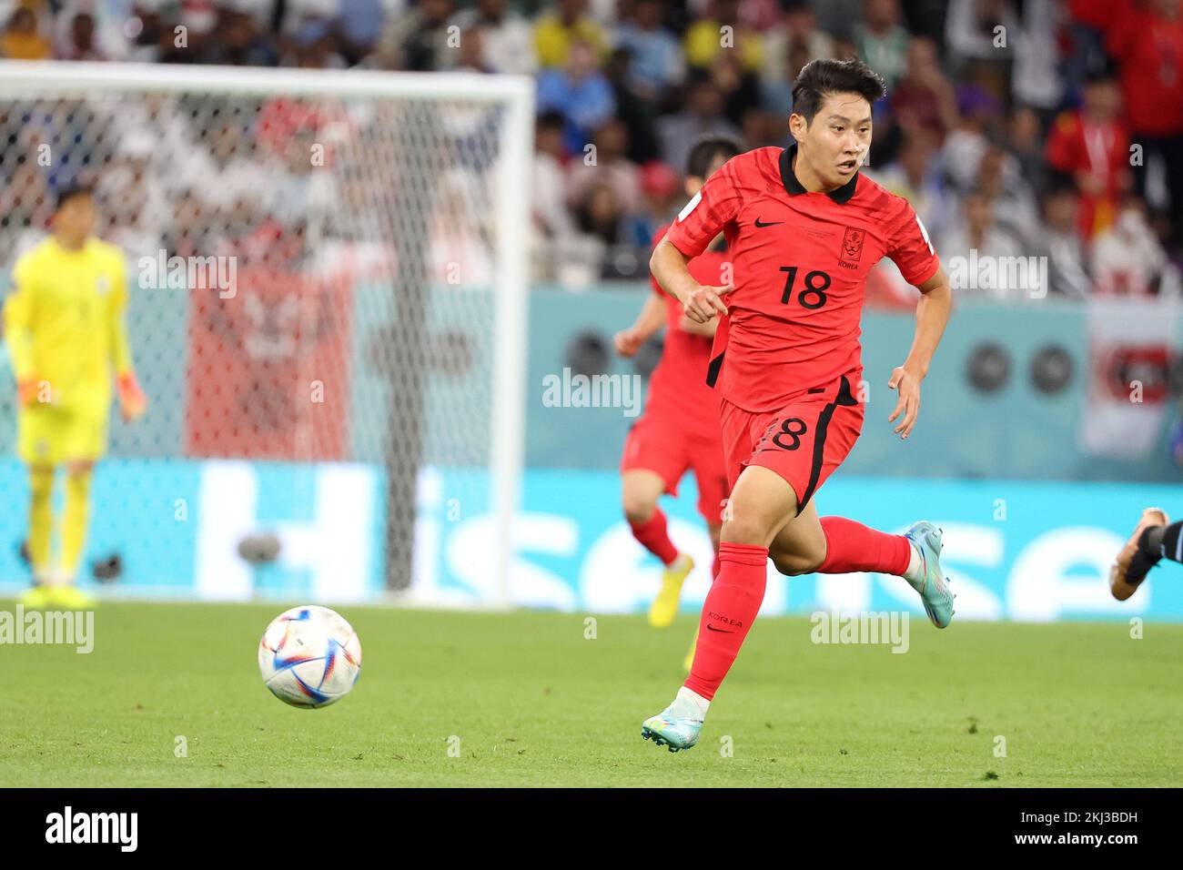 Lee KangIn of South Korea during the FIFA World Cup 2022, Group H