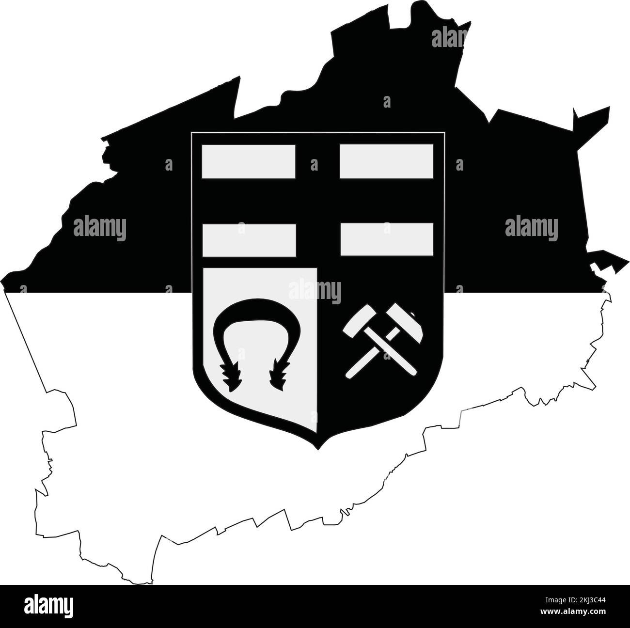 Simple flat vector flag map of the German regional capital city of MARL