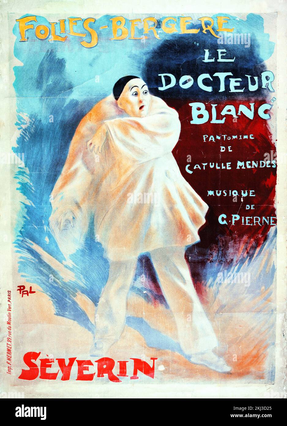 The White Doctor - Le Docteur Blanc - pantomime by Catulle Mendès at the Folies-Bergère - vintage poster by PAL illustration - Jean de Paleologu (or Paleologue) (1855 – 24 November 1942) Stock Photo