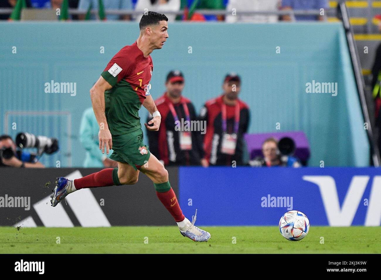 DOHA, QATAR - NOVEMBER 24: Cristiano Ronaldo of Portugal during the Group H - FIFA World Cup Qatar 2022 match between Portugal and Ghana at the Stadium 974 on November 24, 2022 in Doha, Qatar (Photo by Pablo Morano/BSR Agency) Credit: BSR Agency/Alamy Live News Stock Photo