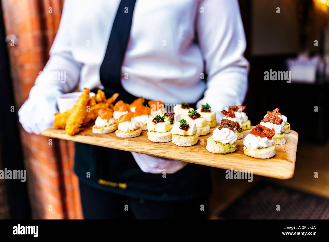 Wedding reception event party catering with appetisers and canapés