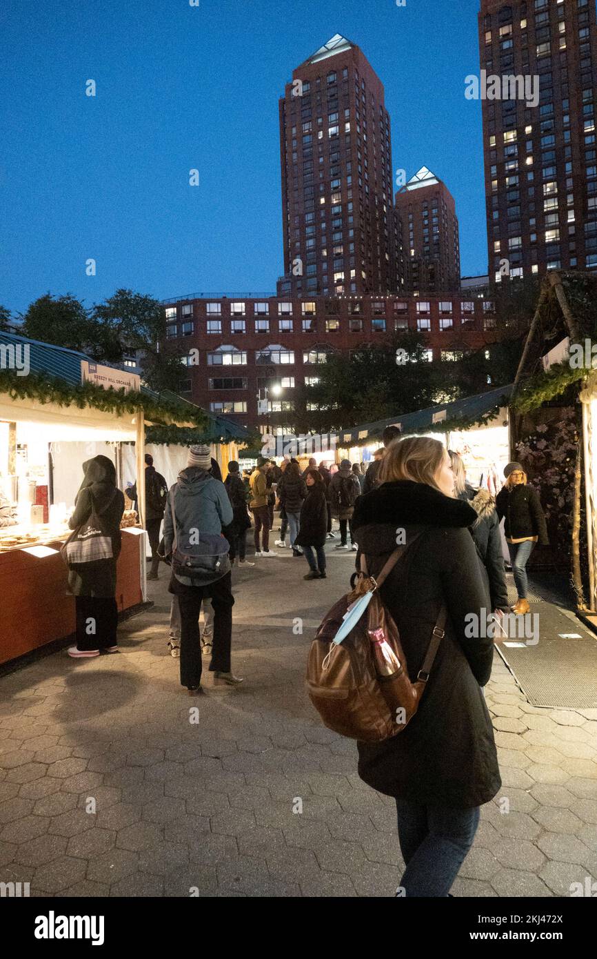 Holiday Market at Union Square in New York City, USA  2022 Stock Photo
