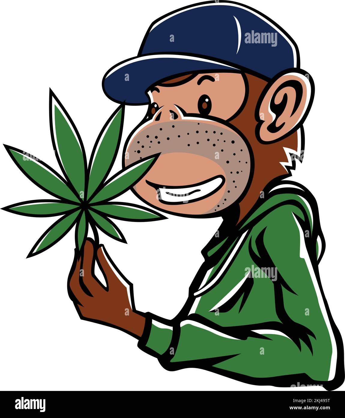 Urban Monkey Holding a Marijuana Leaf Stock Vector Image & Art - Alamy