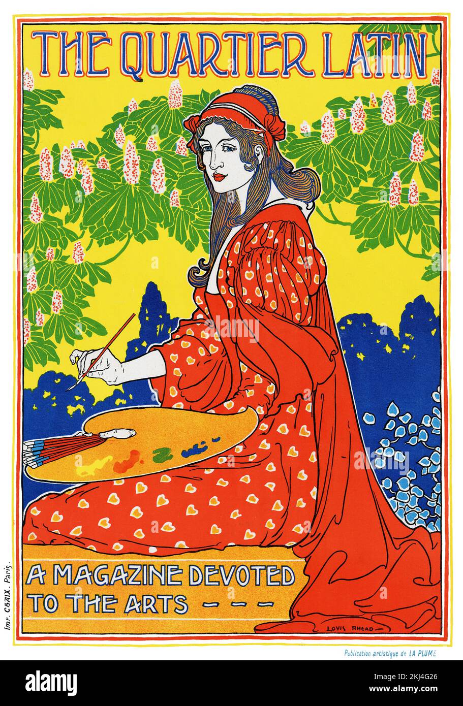 The Quartier Latin by Louis Rhead (1857-1926). Poster published in 1899 in France. Stock Photo