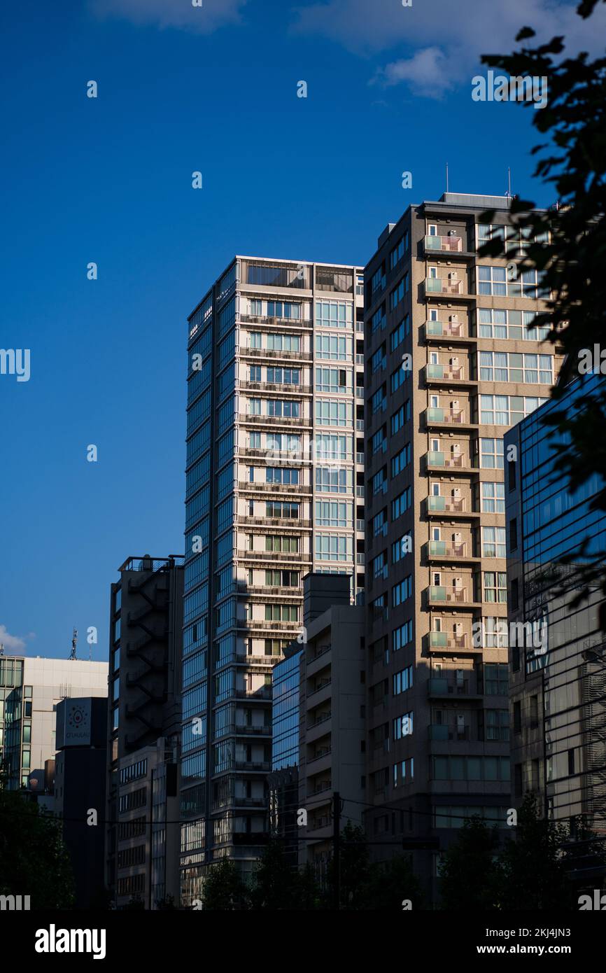 A vertical shot of a cityscape with modern buildings Stock Photo - Alamy