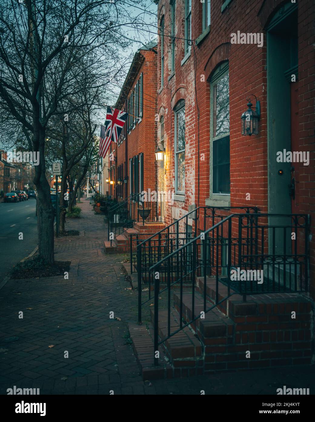 Historic brick row houses, Frederick, Maryland Stock Photo Alamy