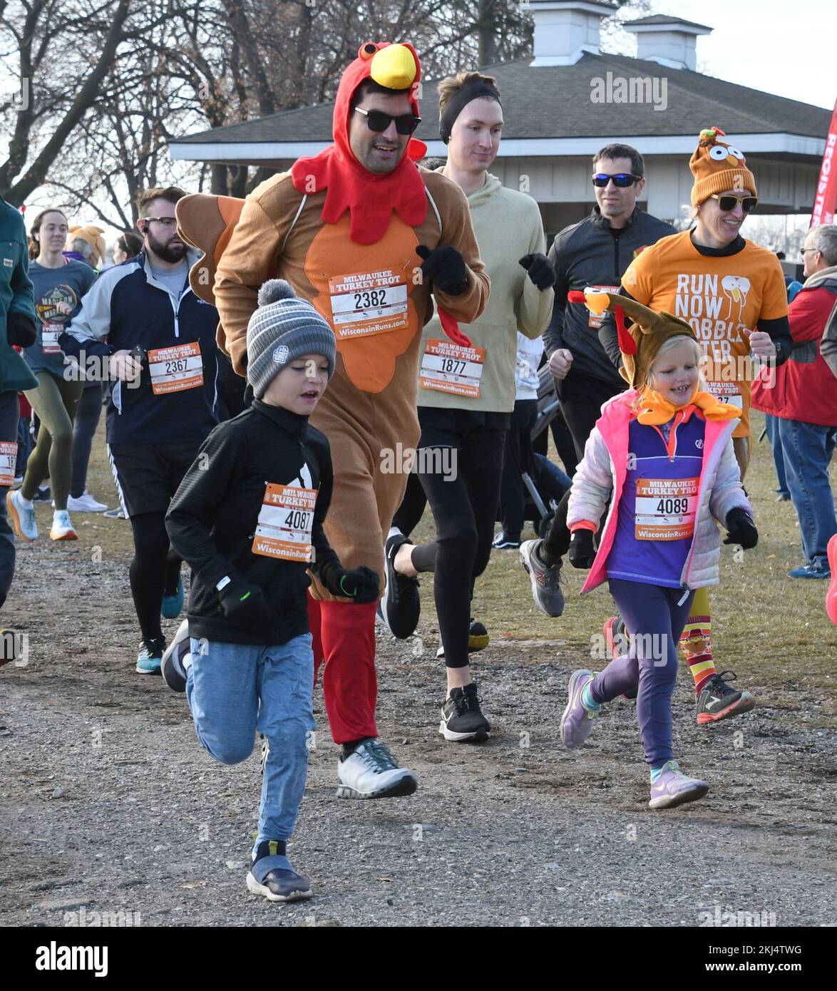 Milwaukee, Wisconsin, USA. 24th Nov, 2022. Turkey costumes and accents