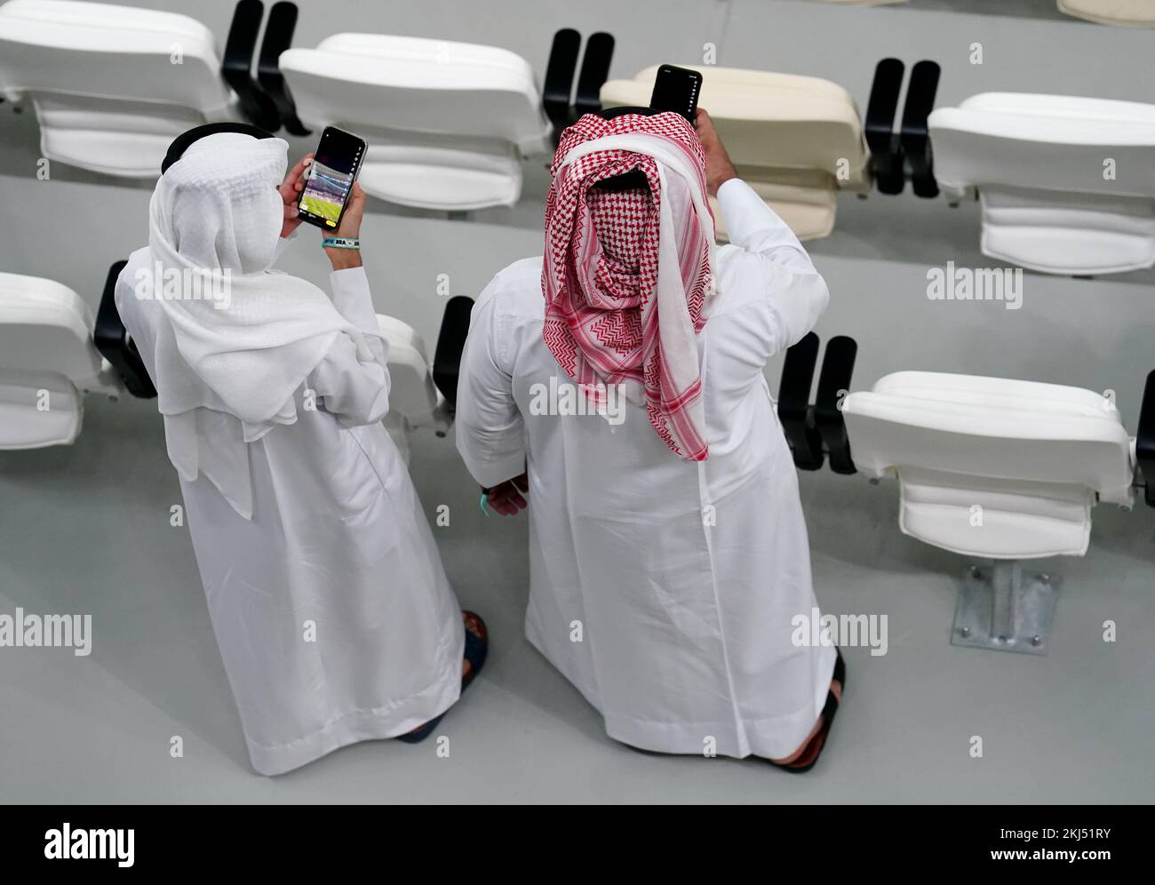 Fans in the stand ahead of the FIFA World Cup Group G match at the Lusail Stadium, Lusail, Qatar. Picture date: Thursday November 24, 2022. Stock Photo