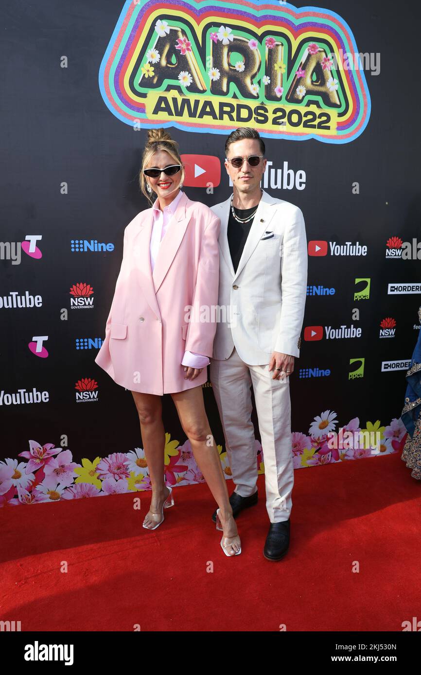 November 24, 2022: KLP and NICK DRABBLE walking the red carpet at the 36th Annual ARIA Awards at The Hordern Pavilion on November 24, 2022 in Sydney, NSW Australia  (Credit Image: © Christopher Khoury/Australian Press Agency via ZUMA  Wire) Stock Photo