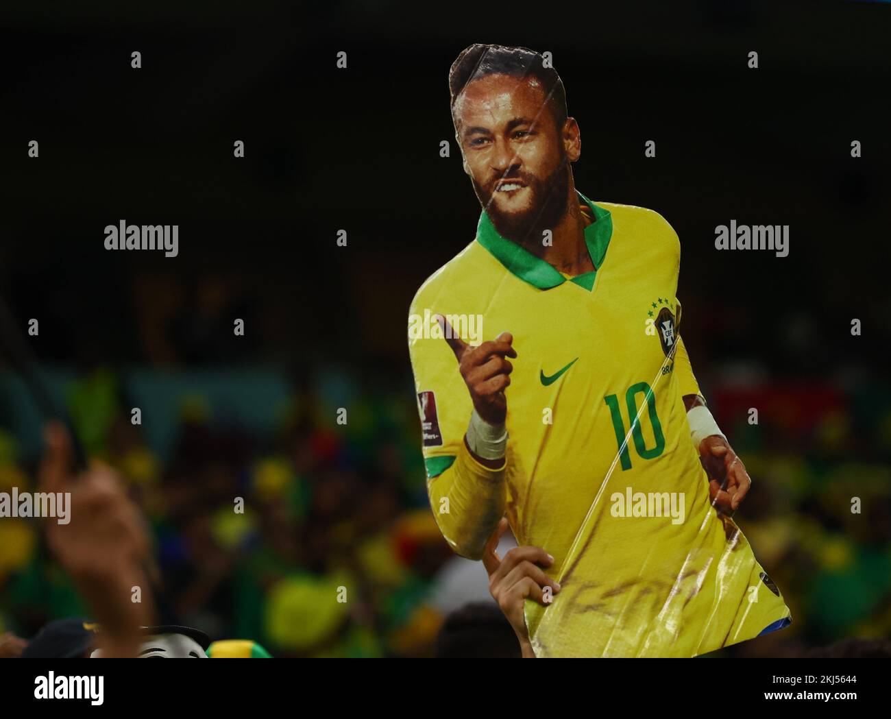 Doha, Qatar, 24th November 2022. A cardboard cutout of Neymar Jr of