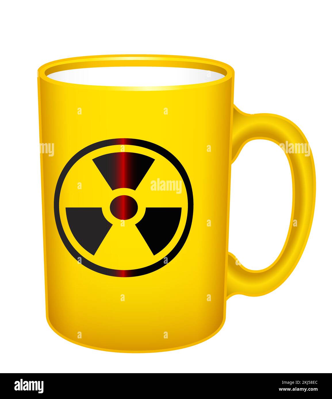 Illustration of an abstract large cup with radioactivity warning sign Stock Vector