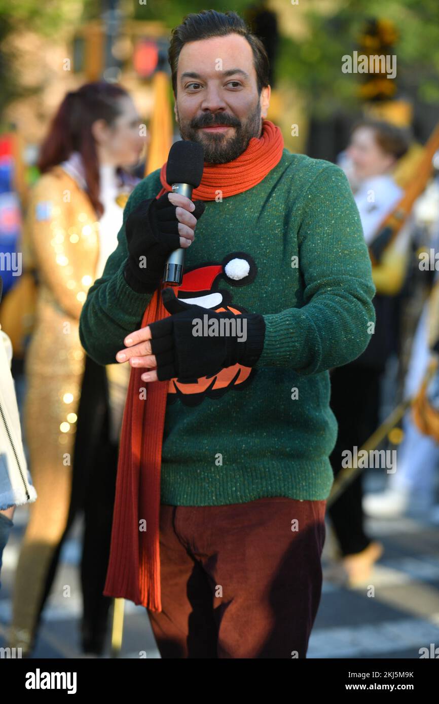 Jimmy Fallon attends the 96th Annual Macy's Thanksgiving Day Parade on