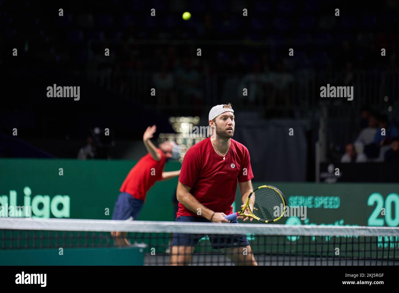 Tommy Paul and Jack Sock of USA in action against Simone Bolelli and Fabio Fognini of Italy during the Davis Cup by Rakuten Final 8 at The Palacio de Deportes Martin Carpena.